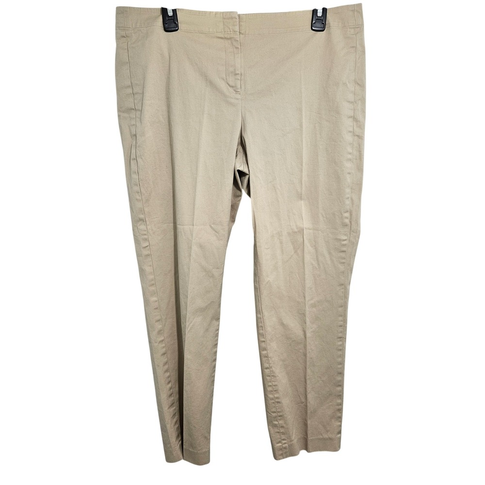 J. Jill NWOT High Rise Chino Pants Straight Leg Trousers Minimalist Cotton L 14